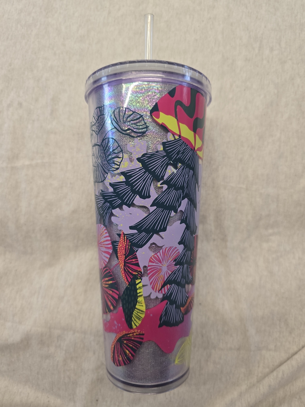Starbucks Fall 2023 Lilac Jellyfish & Parasols 24 Oz Venti Cold Cup. 